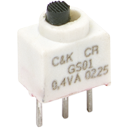 C&K-GS01MSABE Schiebeschalter Switch Slide ON ON SPDT Side Slide 20VAC 20VDC 0.4VA 40000Cycles Gull Wing SMD T/R