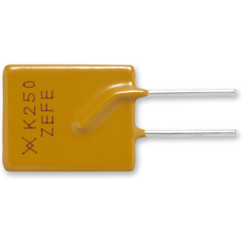 Littelfuse-RF3372-000 Fusibile resettabile PTC PTC Resettable Fuse 2.5A(hold) 5A(trip) 60V 40A 2.8W 15.6s 0.04Ohm Radial 14 X 3 X 20.6mm Bulk