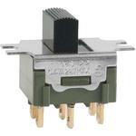 Switch Slide ON None ON DPDT Top Slide 0.1A 28VAC 28VDC 0.4VA 100000Cycles Solder Lug Panel Mount