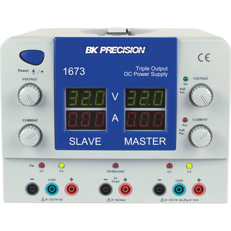 B&K Precision-1673 Werkstattnetzteile Triple Output Quad Display DC Power Supply ((2) 0-32V, 0-6A/