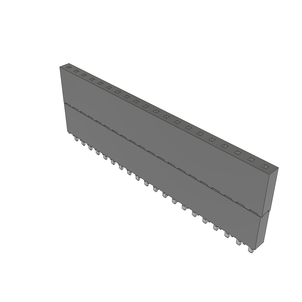 Samtec-ESW-120-33-S-S Piastre connettori e prese PCB Conn Elevated Socket SKT 20 POS 2.54mm Solder ST Top Entry Thru-Hole Tube