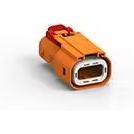 TE Connectivity-4-2103015-1 Custodia filo connettore dedicato Conn Housing RCP 2 POS 10.4mm Crimp ST Cable Mount Orange