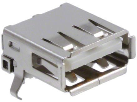 CnC Tech, LLC-1001-001-01000 Connector USB Conn USB 1.1 Type A RCP 4 POS 2mm/2.5mm Solder RA Thru-Hole 4 Terminal 1 Port