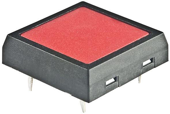 NKK Switches-JF15SP1C Switch Tactile Switch Tactile OFF (ON) SPST Flush Square Button PC Pins 0.05A 24VDC 500000Cycles 3N Thru-Hole
