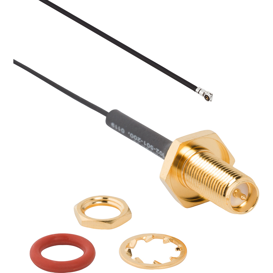 Amphenol RF-095-902-501-200 Cable Assembly Coaxial Cable Assembly 1.13mm Cable 0.2m SMA to AMC F-M Bag