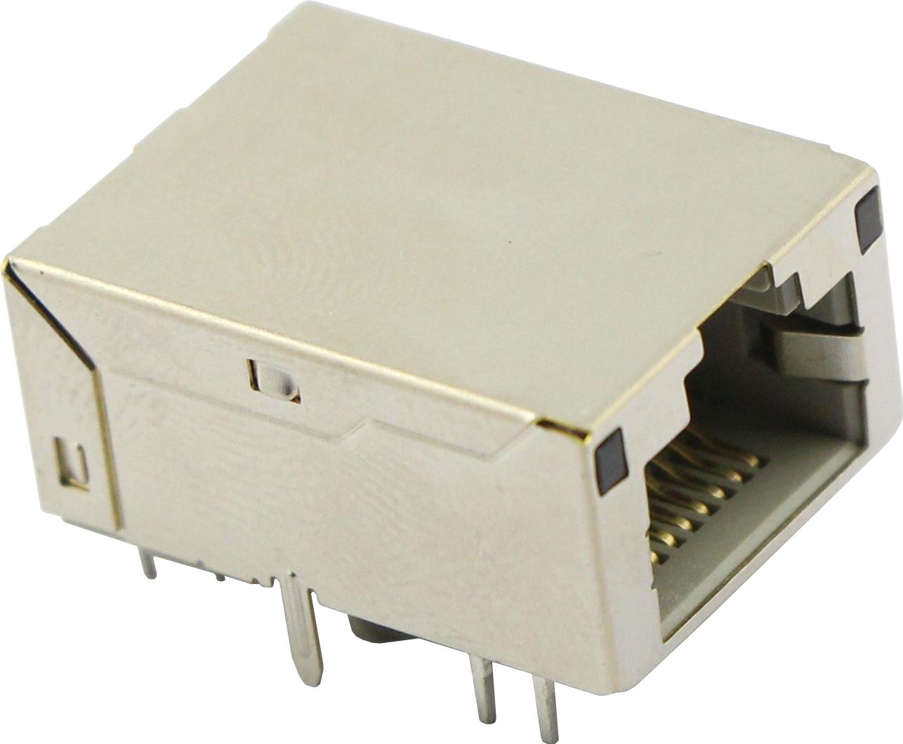 ADAM TECH-MTJ-88SUX1-FS-PG-VL41-M245C-WOT Raccordement téléphone et télécom Conn RJ-45 F 8 POS 1.27mm Solder RA Thru-Hole 17 Terminal 1 Port Tray