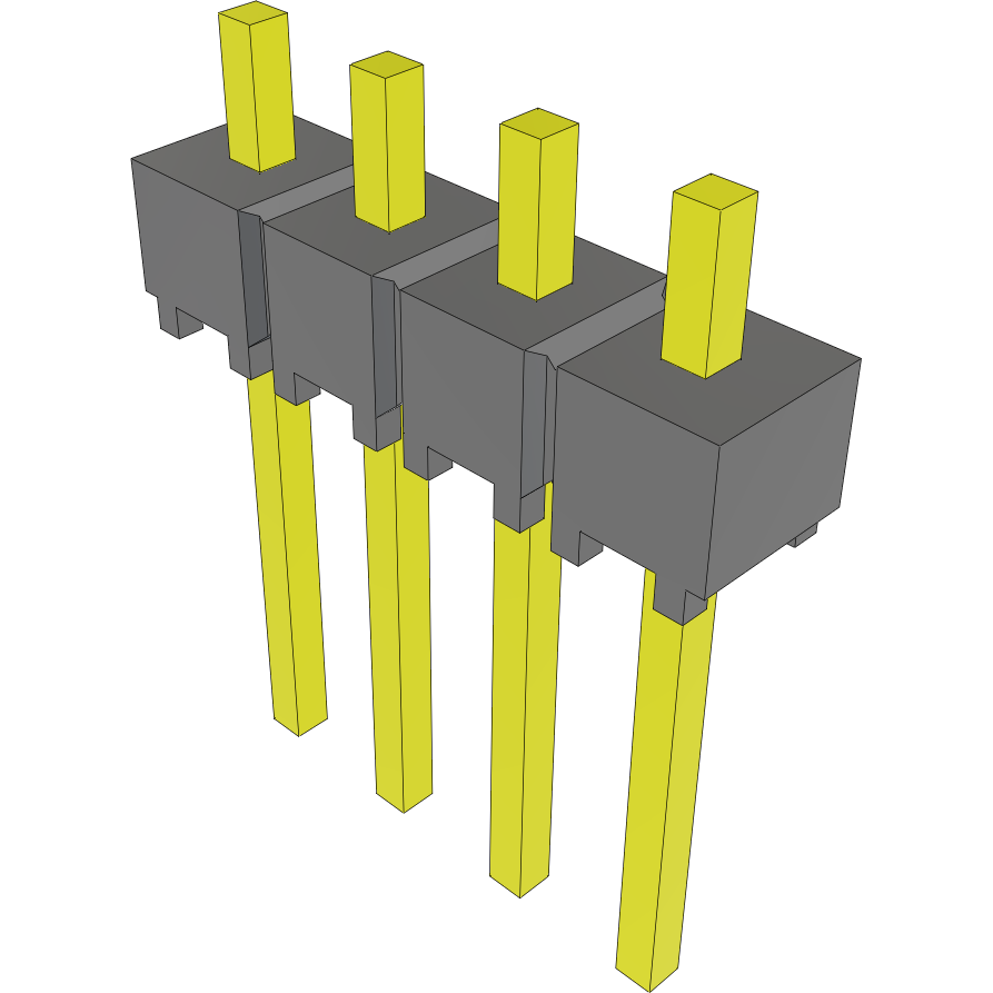 Samtec-MTSW-104-24-L-S-080 Connector Headers and PCB Receptacles Conn Unshrouded Header HDR 4 POS 2.54mm Solder ST Top Entry Thru-Hole Bulk