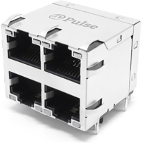 Pulse Electronics-JC0-0351NL Connector Telephone and Telecom Conn RJ-45 RCP 32 POS 2.54mm Solder RA Thru-Hole 56 Terminal 4 Port