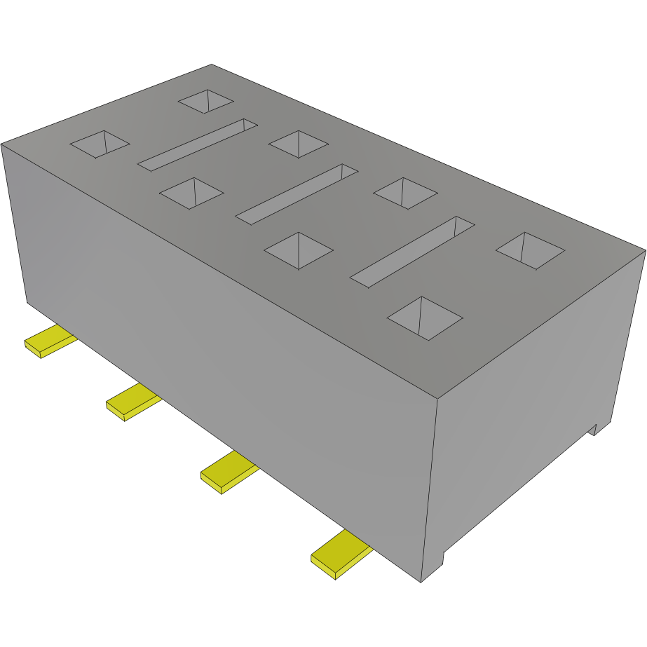 Samtec-HLE-104-02-G-DV-LC Connector Headers and PCB Receptacles Conn Socket Strip SKT 8 POS 2.54mm Solder ST SMD Tube