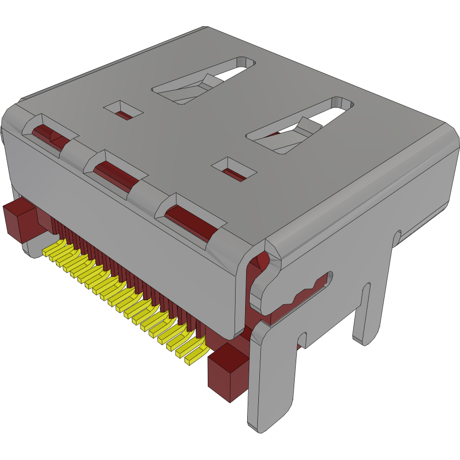 Samtec-HDMR-19-01-F-SM-TR Steckverbinder für Audio und Video Conn HDMI RCP 19 POS 0.5mm Solder RA SMD 19 Terminal 1 Port T/R