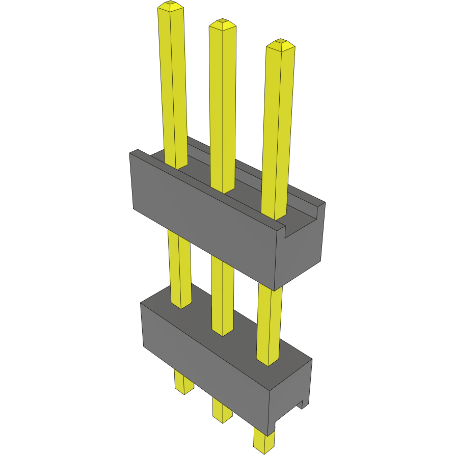 Samtec-DW-03-09-T-S-390 Steckverbinderleisten und Leiterplattenbuchsen Conn Board Stacker HDR 3 POS 2.54mm Solder ST Top Entry Thru-Hole Bulk