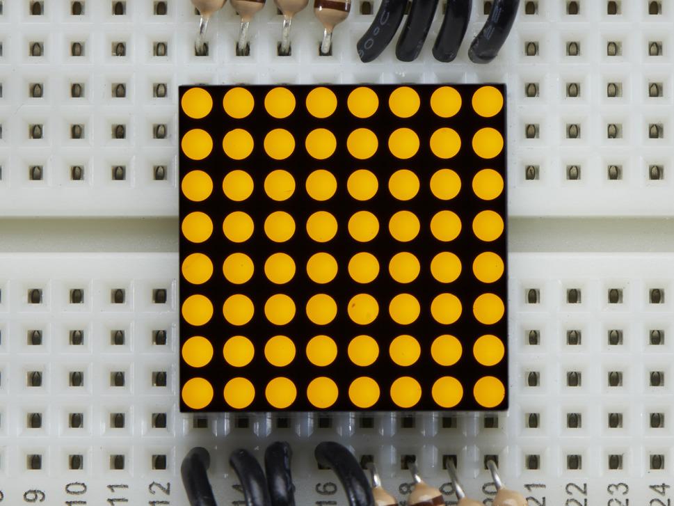 Adafruit Industries-860 LED-Anzeigen, Punktmatrix NumericDisplay Matrix Panel 64LED Yellow Common Cathode