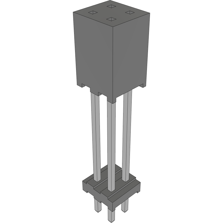 Samtec-ESQT-102-02-F-D-734 Steckverbinderleisten und Leiterplattenbuchsen Conn Elevated Socket SKT 4 POS 2mm Solder ST Top Entry Thru-Hole Layer