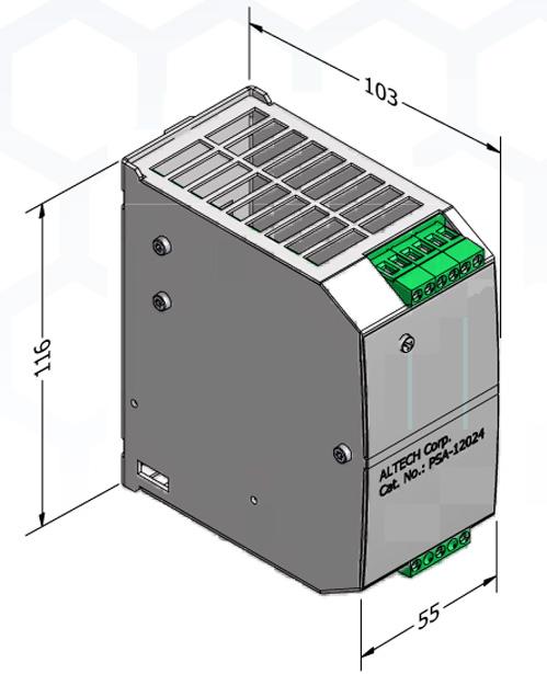 Altech Corporation-PSA-12024 Alimentazione da CA a CC AC/DC Power Supply Single-OUT 24V 5A 120W 9-Pin