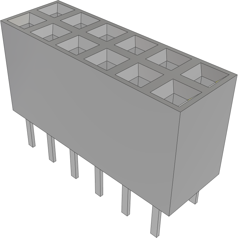 Samtec-TSW-106-14-F-D Steckverbinderleisten und Leiterplattenbuchsen Conn Unshrouded Header HDR 12 POS 2.54mm Solder ST Top Entry Thru-Hole