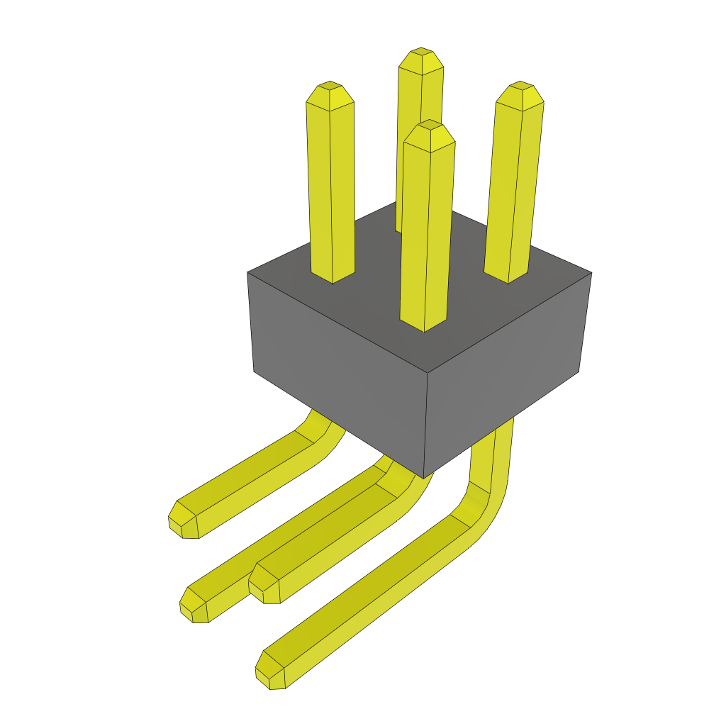 Samtec-TMMH-102-01-G-D-RA Steckverbinderleisten und Leiterplattenbuchsen Conn Unshrouded Header HDR 4 POS 2mm Solder RA Side Entry Thru-Hole Bulk