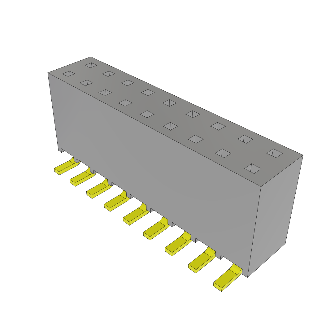 Samtec-SSW-109-22-L-D-VS Piastre connettori e prese PCB Conn Socket Strip SKT 18 POS 2.54mm Solder ST Top Entry SMD Tube