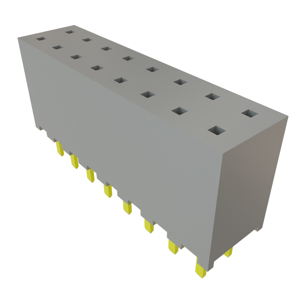 Samtec-SQW-108-01-L-D Cabezales del conector y receptáculos PCB Conn Socket Strip SKT 16 POS 2mm Solder ST Top Entry Thru-Hole Tube