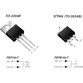 Vishay-FEP16GT-E3/45 Gleichrichter Diode Switching 400V 16A 3-Pin(3+Tab) TO-220AB Tube