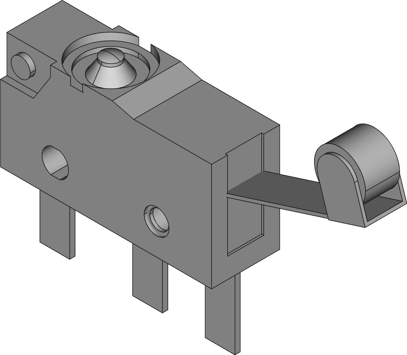 Omron-D2SW01L2T Switch Snap Action Switch Snap Action N.O./N.C. SPDT Hinge Roller Lever 0.1A 125VAC 30VDC 0.59N Screw Mount Quick Connect