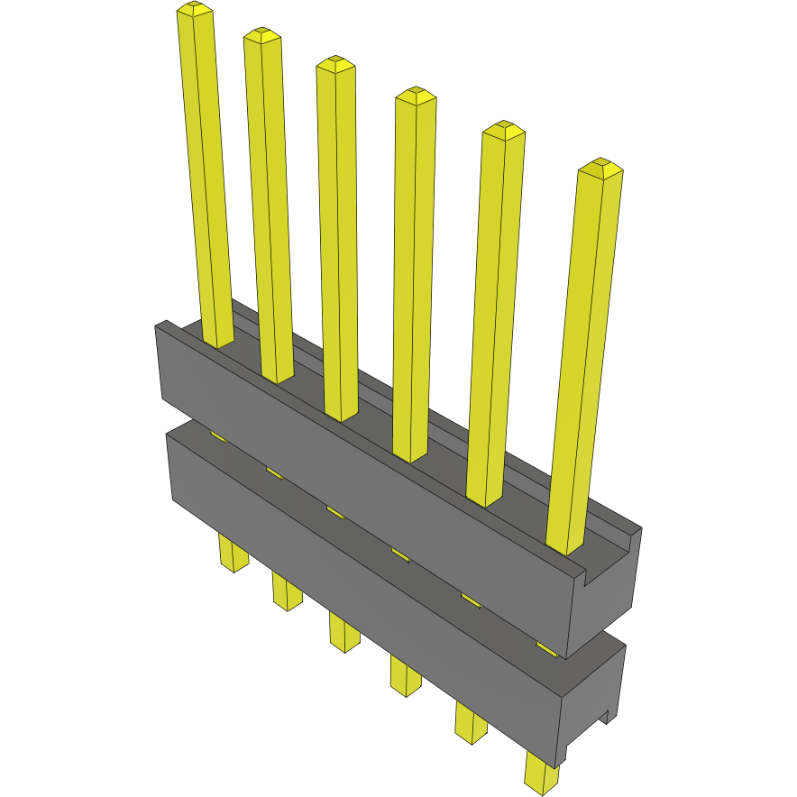 Samtec-DW-06-09-T-S-250 Steckverbinderleisten und Leiterplattenbuchsen Conn Board Stacker HDR 6 POS 2.54mm Solder ST Top Entry Thru-Hole Bulk
