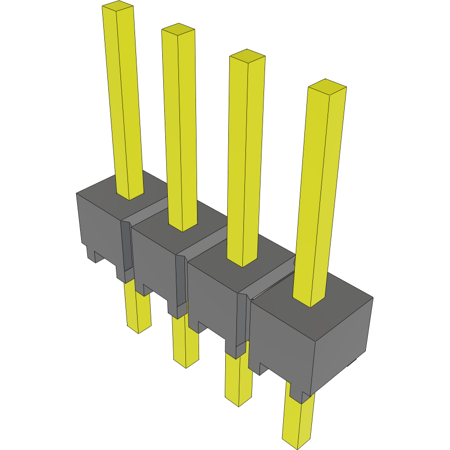 Samtec-MTSW-104-24-T-S-250 Steckverbinderleisten und Leiterplattenbuchsen Conn Unshrouded Header HDR 4 POS 2.54mm Solder ST Top Entry Thru-Hole Bulk