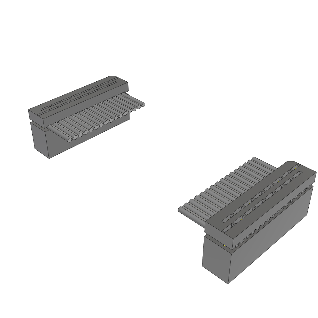 Samtec-IDSD-08-D-05.00 Flachband Kabelbaugruppen Cable Assembly 0.127m 28AWG 1.27mm 16 to 16 POS IDC Connector to IDC Connector F-F Bulk