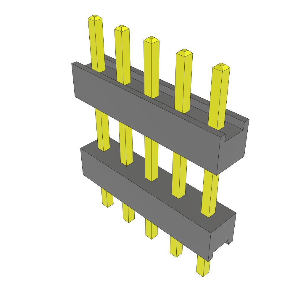 Samtec-ZW-05-15-T-S-374-127 Connector Headers and PCB Receptacles Conn Board Stacker HDR 5 POS 2.54mm Solder ST Top Entry Thru-Hole FLEX STACK Bulk