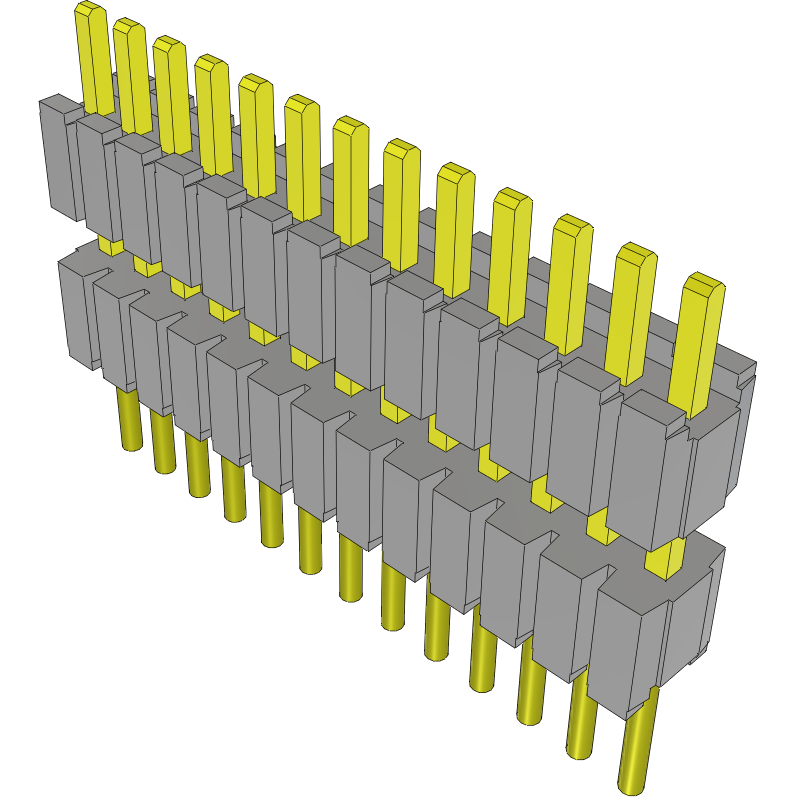 Samtec-DWM-13-01-G-S-255 Steckverbinderleisten und Leiterplattenbuchsen Conn Board Stacker HDR 13 POS 1.27mm Solder ST Thru-Hole Tube