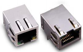 Abracon-ARJM11B3-009-AB-ER2-T Raccordement téléphone et télécom Conn RJ-45 F 8 POS 1.27mm Solder RA Thru-Hole 12 Terminal 1 Port T/R