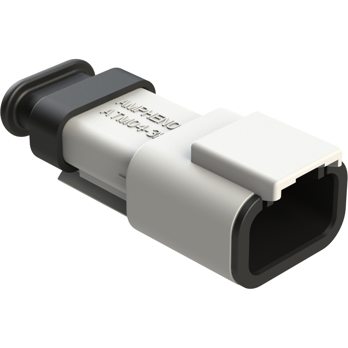 Amphenol-ATM04-3P-SR01WT Einzeladersteckverbinder, Gehäuse Conn Housing PL 3 POS Crimp ST Cable Mount White