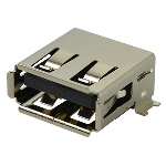 Conn USB 2.0 Type A RCP 4 POS 2mm/2.5mm Solder RA SMD 4 Terminal 1 Port T/R