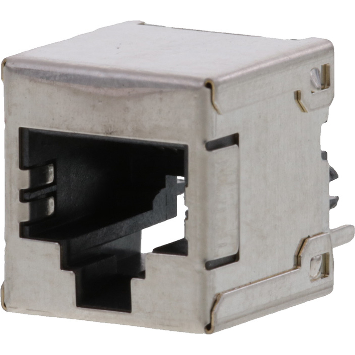 Molex-0956232881 Raccordement téléphone et télécom Conn RJ-45 F 8 POS 1.27mm Solder ST Thru-Hole 8 Terminal 1 Port Modular Jack 8/8, RJ45 Cat 3 Tray