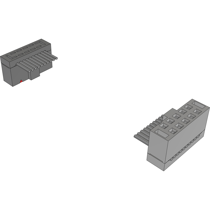 Samtec-HCSD-05-D-05.00-01-T-N-G-R Assemblaggio cavo a nastro piatto Cable Assembly 0.12m 28AWG 2.54mm 10 to 10 POS IDC Connector to IDC Connector F-F Bulk