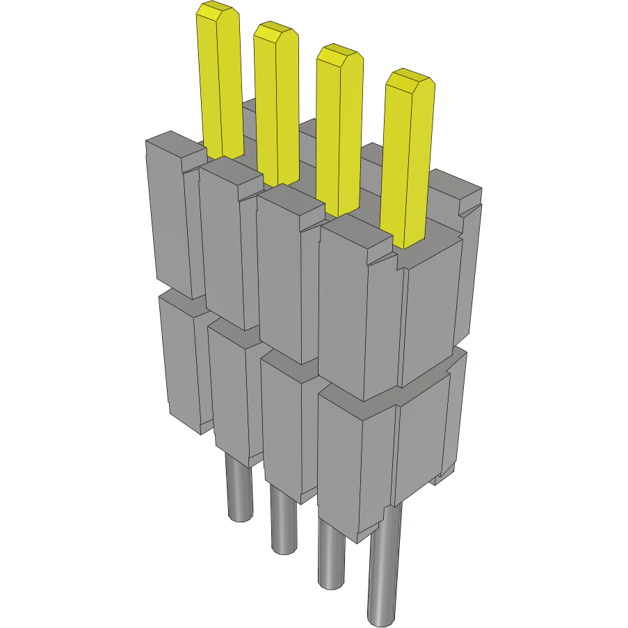 Samtec-DWM-04-51-L-S-214 Cabezales del conector y receptáculos PCB Conn Board Stacker HDR 4 POS 1.27mm Solder ST Thru-Hole Layer