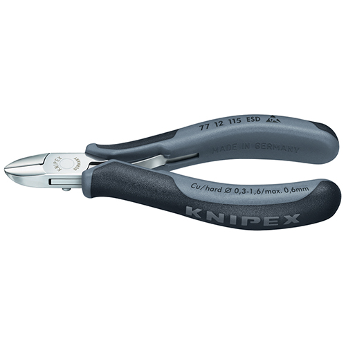 KNIPEX TOOLS LP-77 12 115 ESD Pliers Cutting Plier, Electronics Diagonal Cutter-ESD-Comfort Grip