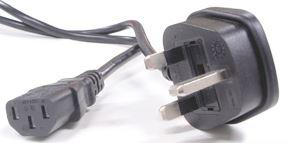 DataPro International-9217-06C Cable Assembly AC Power Cable Assembly 1.83m BS 1363 to IEC C13 3 to 3 POS F-M 19AWG