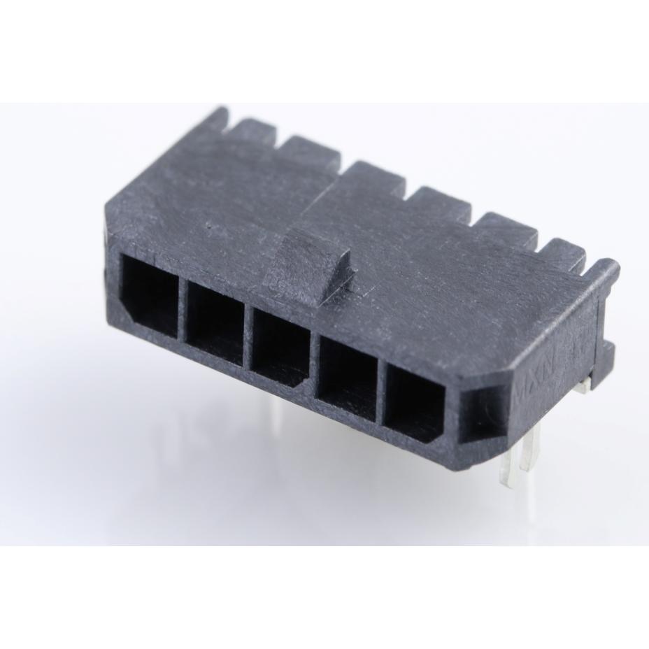 Molex-0436500503 Steckverbinderleisten und Leiterplattenbuchsen Conn Wire to Board HDR 5Power POS 3mm Solder RA Side Entry Thru-Hole Micro-Fit 3.0 Tray