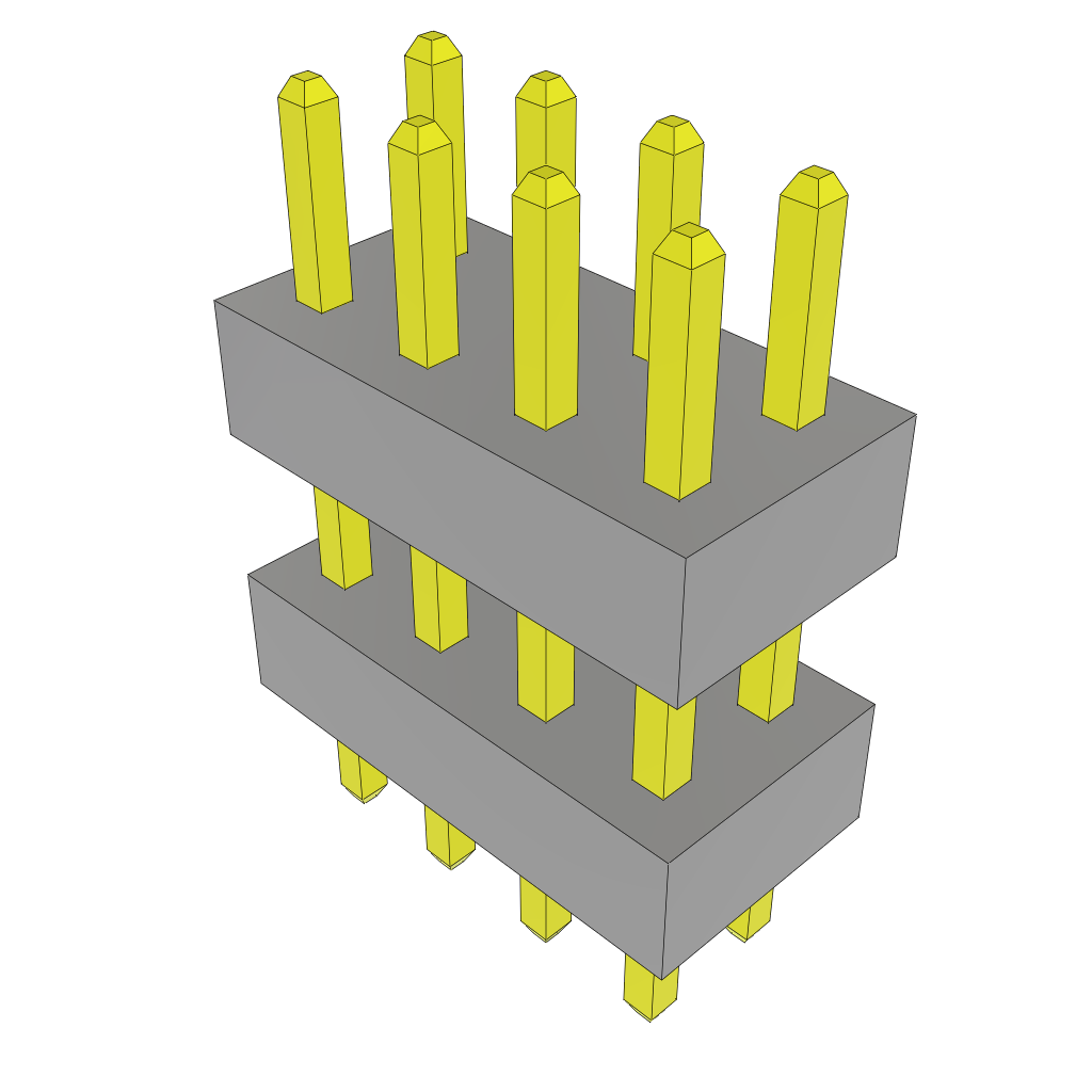 Samtec-TW-04-09-S-D-250-090 Steckverbinderleisten und Leiterplattenbuchsen Conn Board Stacker HDR 8 POS 2mm Solder ST Top Entry Thru-Hole Bulk