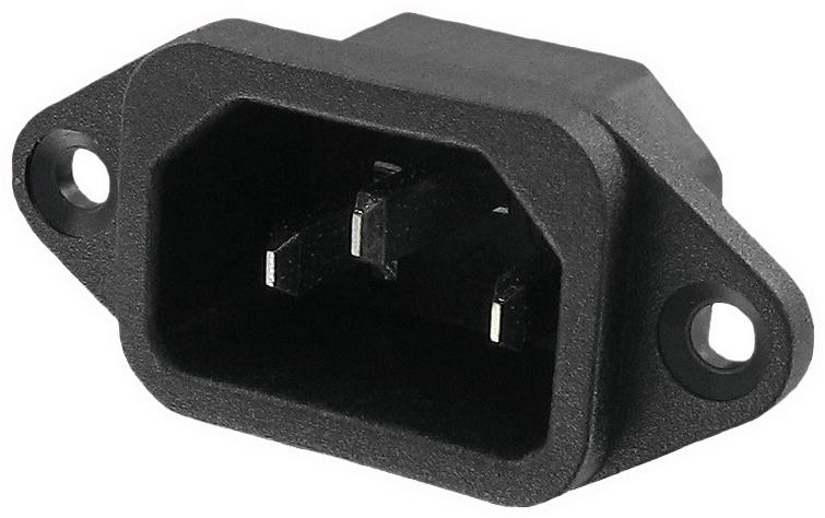 Qualtek Electronics-703W-00/08 Steckverbinder Conn IEC 60320 C14 Inlet RCP 3 POS ST Panel Mount 3 Terminal 1 Port Bulk