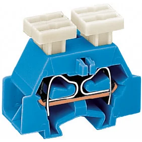WAGO-261-334/342-000 Steckverbinder, Klemmenblöcke 4-Conductor Terminal Block, with push-buttons on both sides, with fixing flange, for screw or similar mounting types, Fixing hole 3.2 mm Dia, with 209- 123 mounting carrier for DIN 35 rail