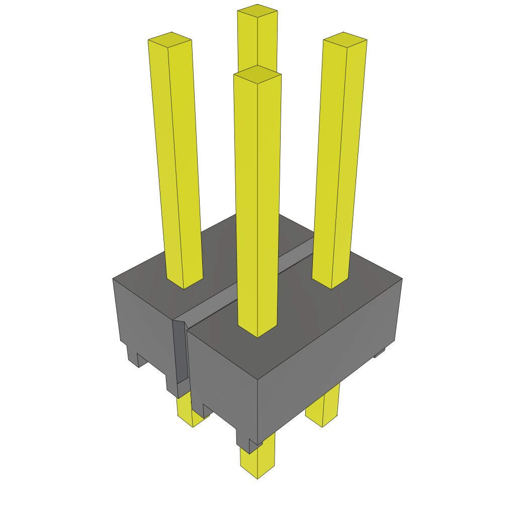 Samtec-MTSW-102-07-L-D-240 Connector Headers and PCB Receptacles Conn Unshrouded Header HDR 4 POS 2.54mm Solder ST Top Entry Thru-Hole Bulk