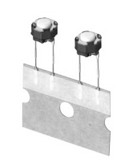 Panasonic-EVQ-11U04M Switch Tactile Switch Tactile N.O. SPST Round Button PC Pins 0.02A 15VDC 2.6N Thru-Hole T/R