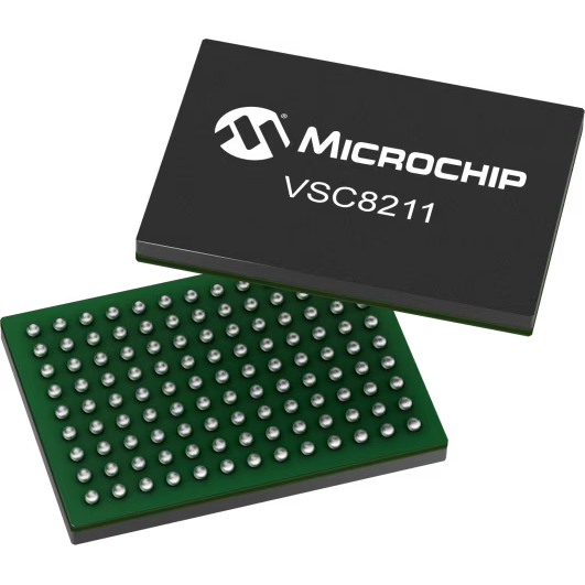 Microchip Technology-VSC8211XVW PHY PHY 1-CH 10Mbps/100Mbps/1Gbps 3.3V 117-Pin LBGA Tray