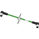 Cable Assembly Circular 2m 22AWG M12 Circular to M12 Circular 4 to 4 Right Angle to Right Angle