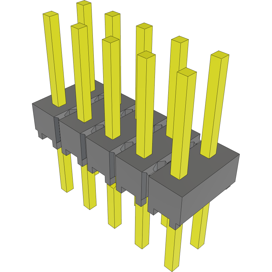 Samtec-HMTSW-105-08-G-D-240-LL Connector Headers and PCB Receptacles Conn Unshrouded Header HDR 10 POS 2.54mm Solder ST Top Entry Thru-Hole Bulk
