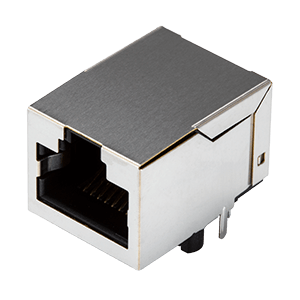Same Sky (formerly CUI Devices)-CRJ002-ML1-TH Telecomunicaciones y teléfono del conector 10/100/1000 Base T, 8P10C, Single Port, Horizontal, Shielded, LED, Through Hole, RJ45 with Integrated Magnetics Modular Connector