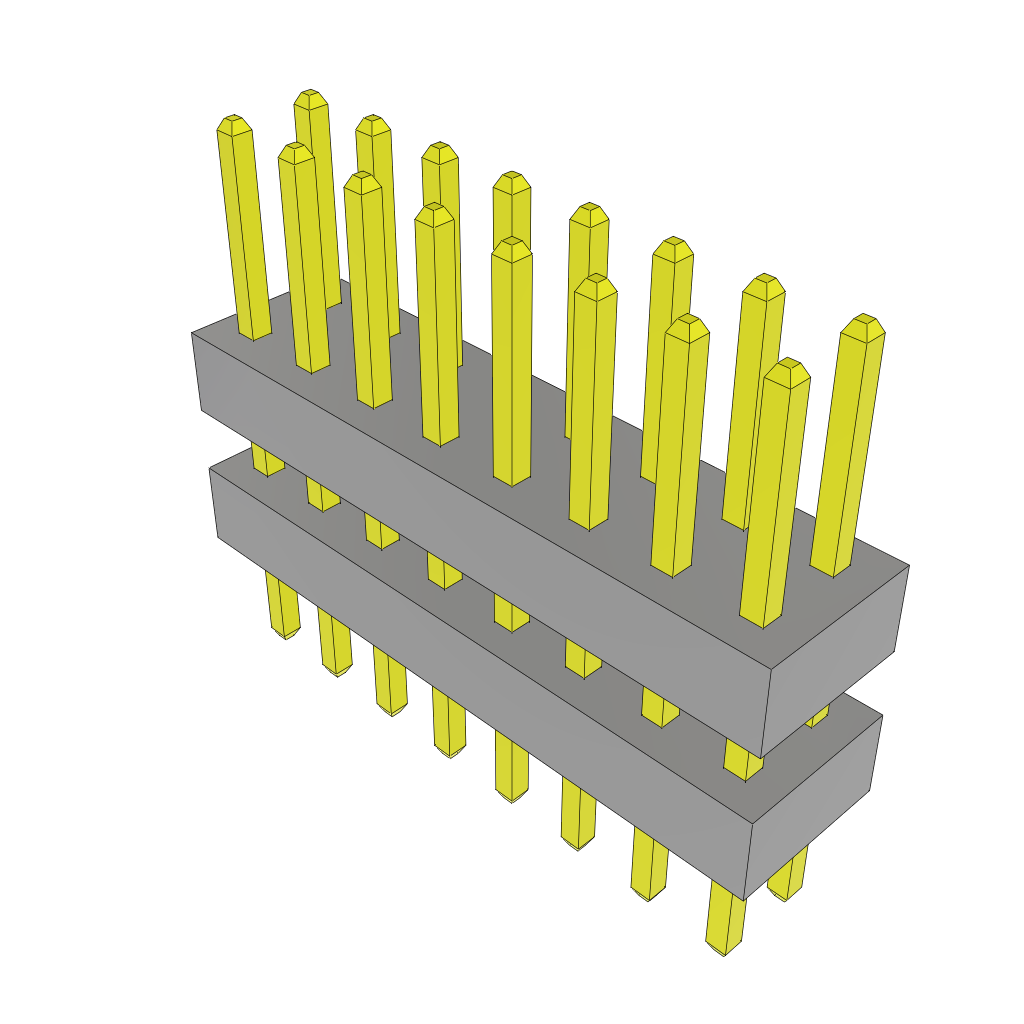 Samtec-TW-08-03-L-D-220-120 Cabezales del conector y receptáculos PCB Conn Board Stacker HDR 16 POS 2mm Solder ST Top Entry Thru-Hole Bulk