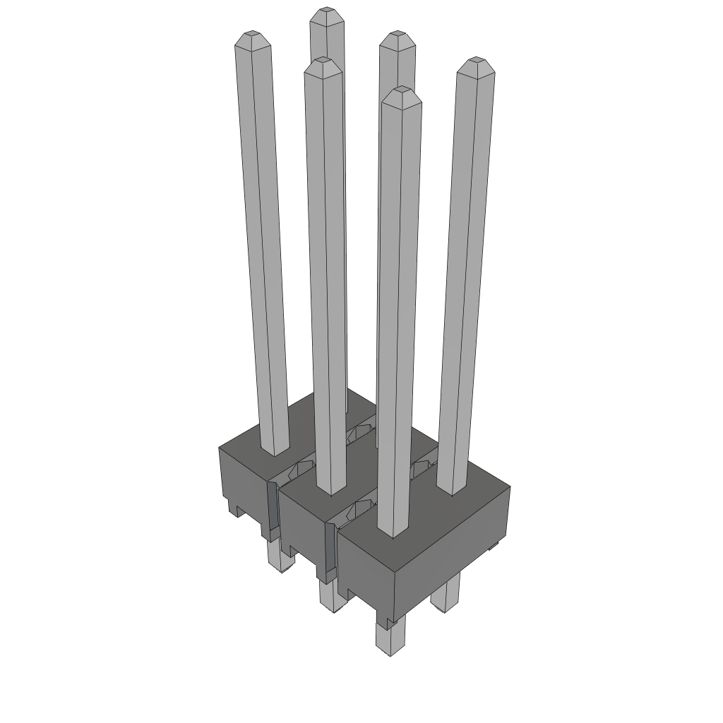 Samtec-HTSW-103-15-T-D Connector Headers and PCB Receptacles Conn Unshrouded Header HDR 6 POS 2.54mm Solder ST Top Entry Thru-Hole Bulk