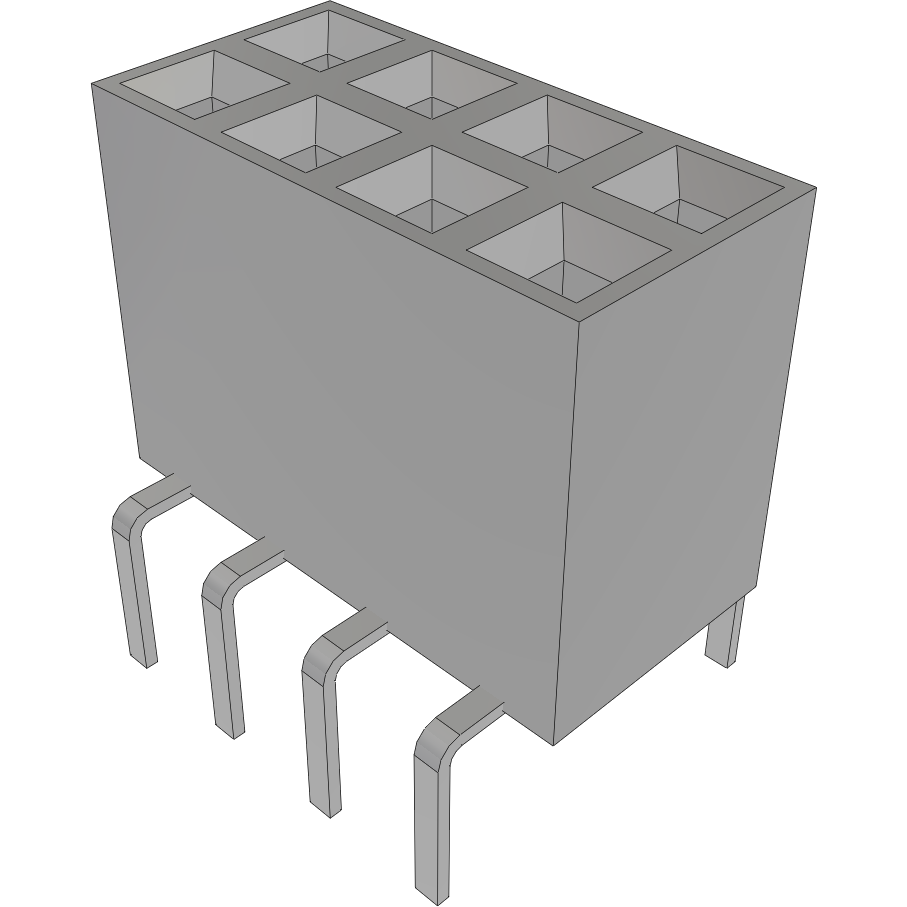 Samtec-BCS-104-S-D-PE 连接器插头及 PCB 插座 Conn Socket Strip SKT 8 POS 2.54mm Solder ST Top Entry Thru-Hole TIGER CLAW™ Layer
